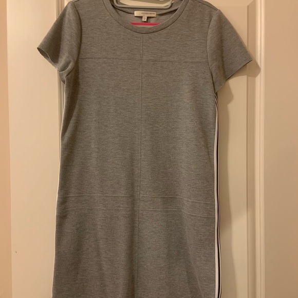 Lavender Brown T- shirt dress with stripe - Picture 1 of 4